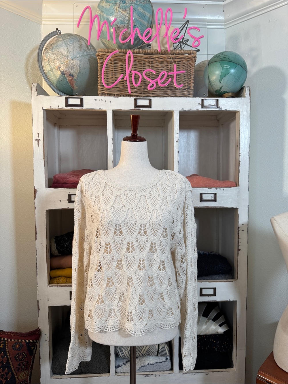 flint & moss crochet lace sweater